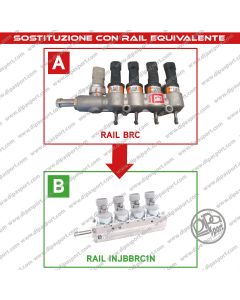 INJBBRC1N Rail Iniettori Gas Nuovi Equivalenti Brc